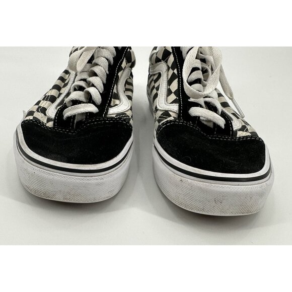 VANS off the Wall Checkerboard Lace Up Sneakers Black Suede Canvas M6.5 W8.0 - Picture 4 of 12